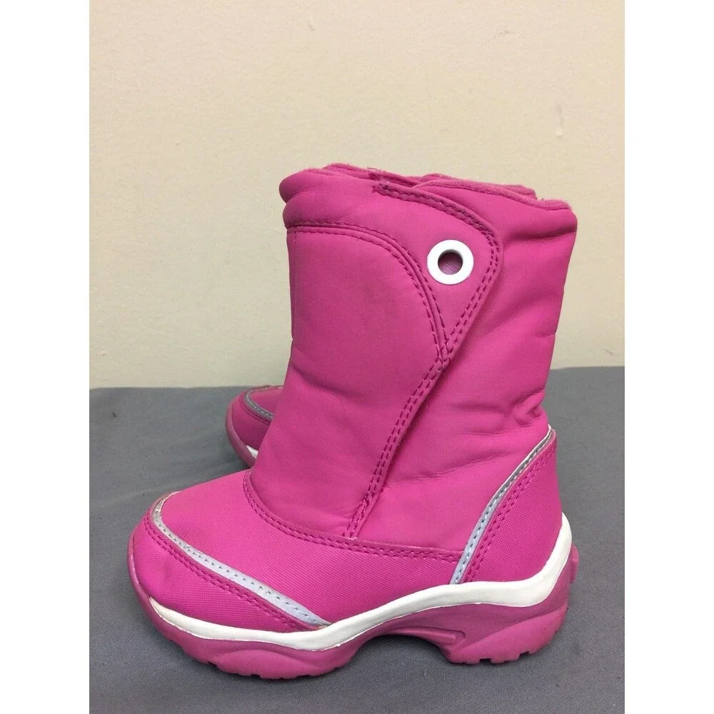Lands' End girls pink snow boots size US 7 M